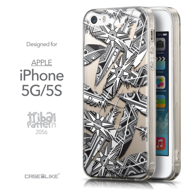 Front & Side View - CASEiLIKE Apple iPhone 5GS back cover Indian 2056 Tribal Theme Pattern