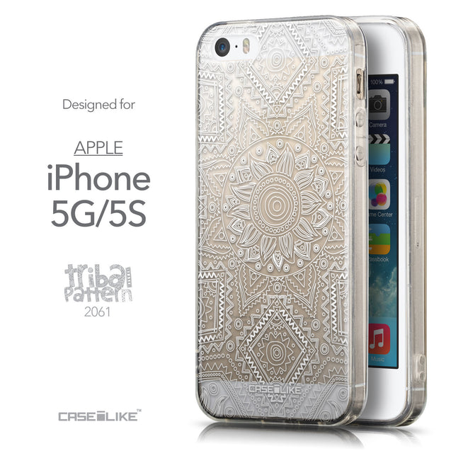 Front & Side View - CASEiLIKE Apple iPhone 5GS back cover Indian Line Art 2061