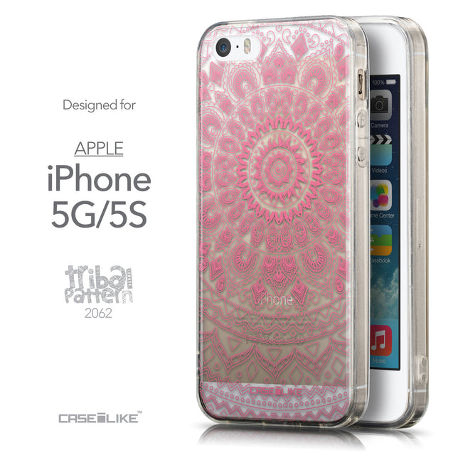 Front & Side View - CASEiLIKE Apple iPhone 5GS back cover Indian Line Art 2062