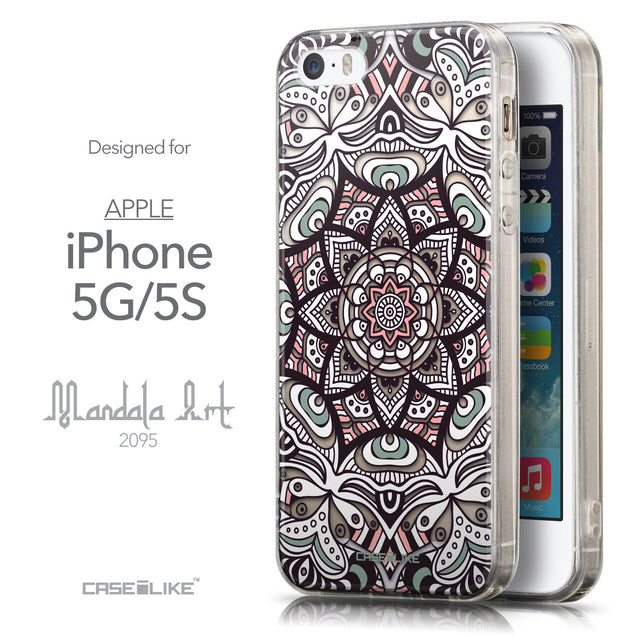 Front & Side View - CASEiLIKE Apple iPhone 5GS back cover Mandala Art 2095