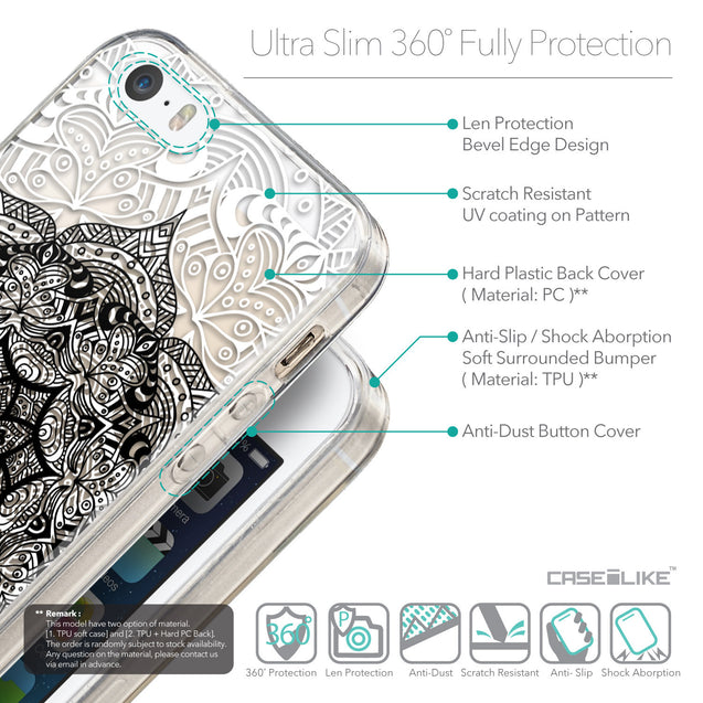 Details in English - CASEiLIKE Apple iPhone 5GS back cover Mandala Art 2097