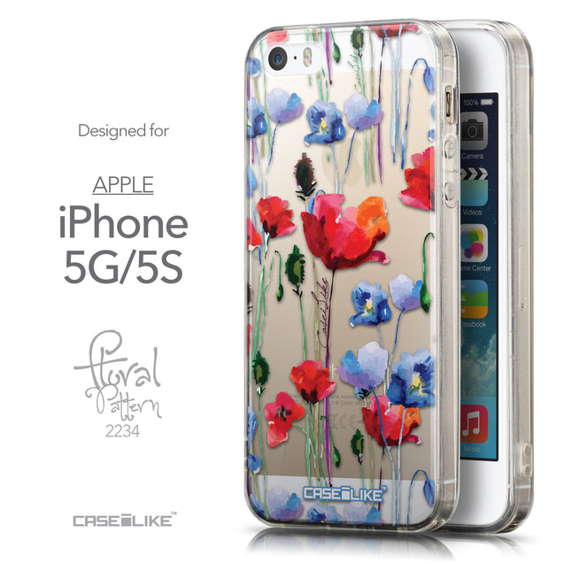 Front & Side View - CASEiLIKE Apple iPhone 5GS back cover Indian Line Art 2061