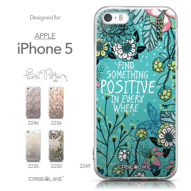 Collection - CASEiLIKE Apple iPhone 5GS back cover Blooming Flowers Turquoise 2249