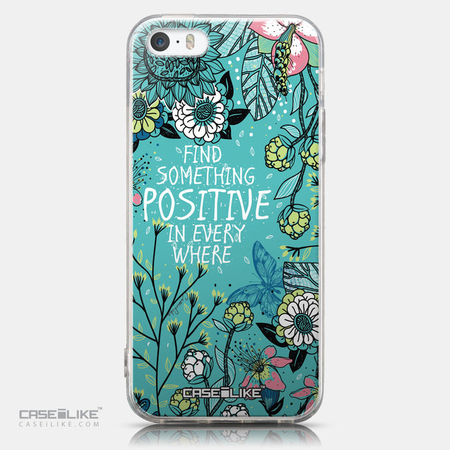 CASEiLIKE Apple iPhone 5GS back cover Blooming Flowers Turquoise 2249
