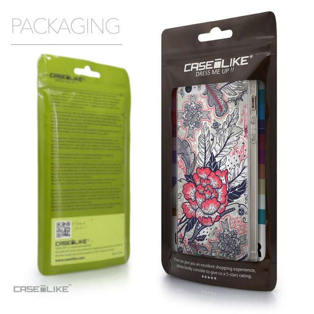 Packaging - CASEiLIKE Apple iPhone 5GS back cover Vintage Roses and Feathers Beige 2251