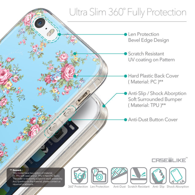 Details in English - CASEiLIKE Apple iPhone 5GS back cover Floral Rose Classic 2263