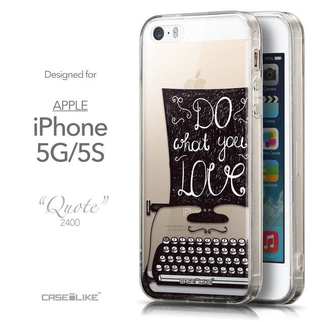 Front & Side View - CASEiLIKE Apple iPhone 5GS back cover Quote 2400
