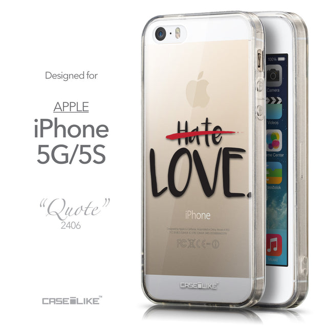 Front & Side View - CASEiLIKE Apple iPhone 5GS back cover Quote 2406