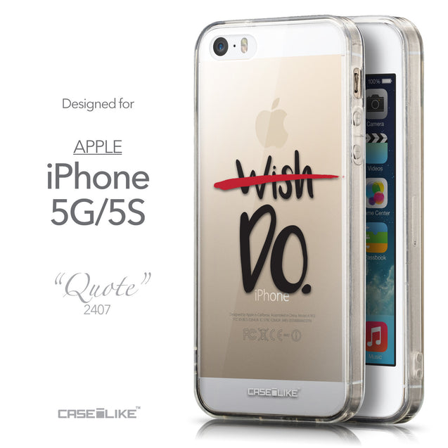 Front & Side View - CASEiLIKE Apple iPhone 5GS back cover Quote 2407