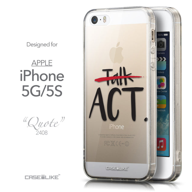 Front & Side View - CASEiLIKE Apple iPhone 5GS back cover Quote 2408