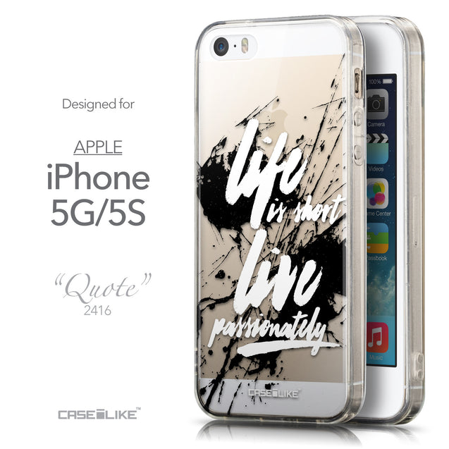 Front & Side View - CASEiLIKE Apple iPhone 5GS back cover Quote 2416