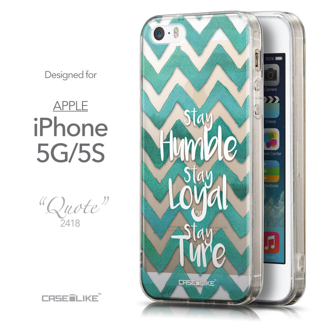 Front & Side View - CASEiLIKE Apple iPhone 5GS back cover Quote 2418