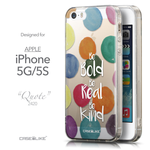 Front & Side View - CASEiLIKE Apple iPhone 5GS back cover Quote 2420