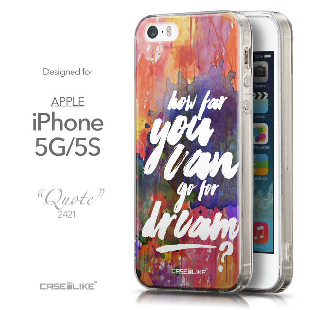 Front & Side View - CASEiLIKE Apple iPhone 5GS back cover Quote 2421
