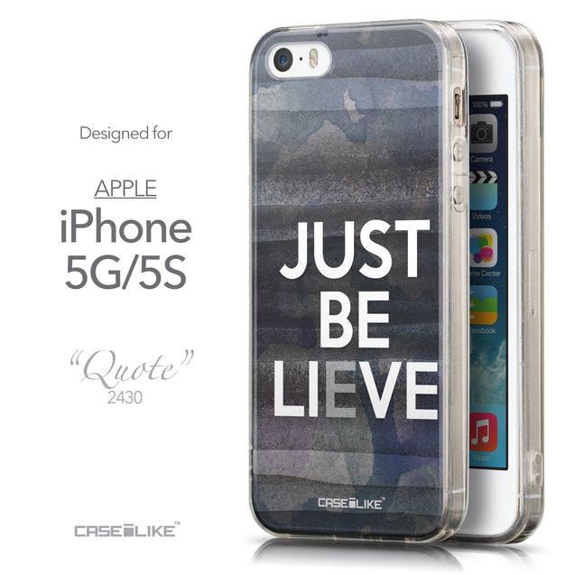 Front & Side View - CASEiLIKE Apple iPhone 5GS back cover Quote 2430
