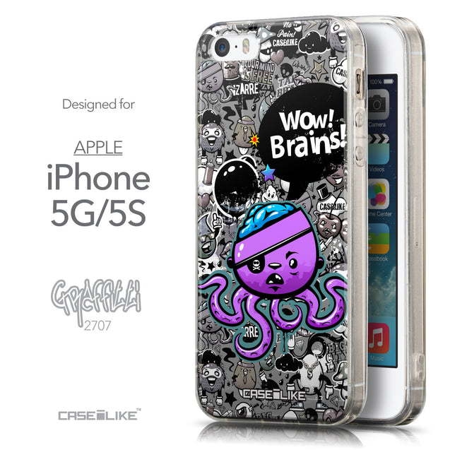 Front & Side View - CASEiLIKE Apple iPhone 5GS back cover Graffiti 2707