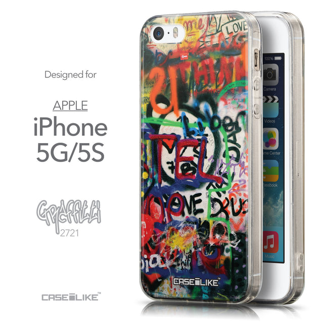 Front & Side View - CASEiLIKE Apple iPhone 5GS back cover Graffiti 2721