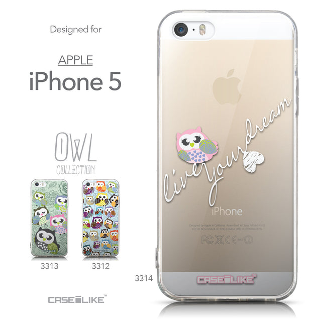 Collection - CASEiLIKE Apple iPhone 5GS back cover Owl Graphic Design 3314