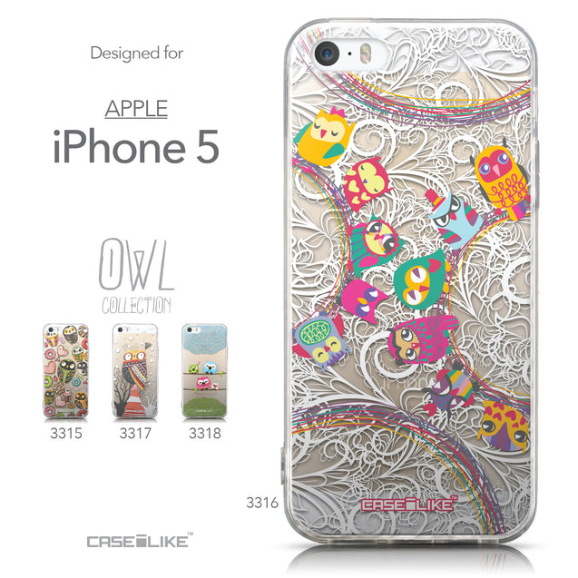 Collection - CASEiLIKE Apple iPhone 5GS back cover Owl Graphic Design 3316
