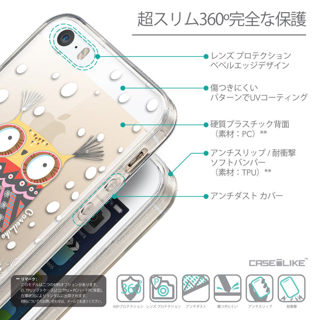 Details in Japanese - CASEiLIKE Apple iPhone 5GS back cover Owl Graphic Design 3317