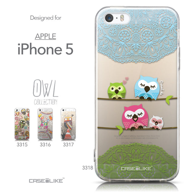 Collection - CASEiLIKE Apple iPhone 5GS back cover Owl Graphic Design 3318