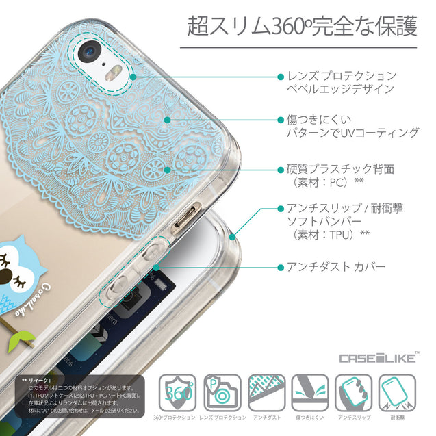 Details in Japanese - CASEiLIKE Apple iPhone 5GS back cover Owl Graphic Design 3318