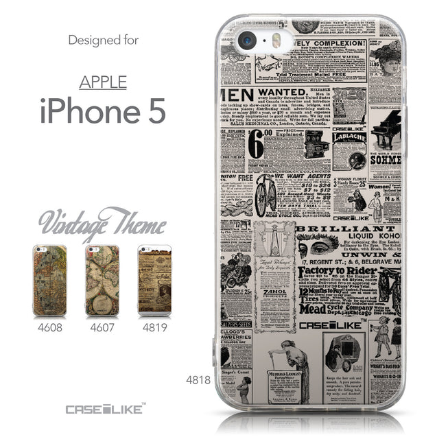 Collection - CASEiLIKE Apple iPhone 5GS back cover Vintage Newspaper Advertising 4818
