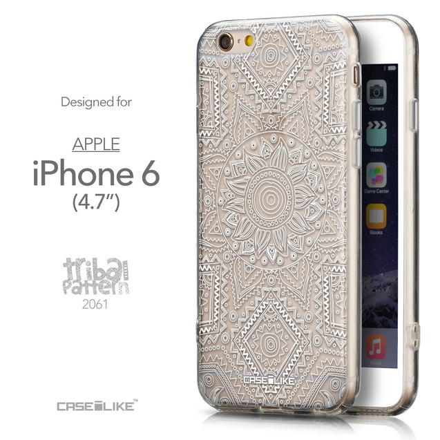 Front & Side View - CASEiLIKE Apple iPhone 6 back cover Indian Line Art 2061