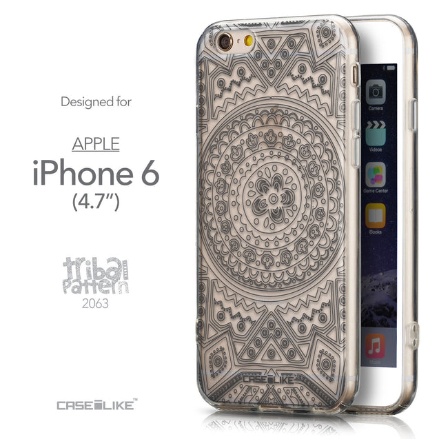 Front & Side View - CASEiLIKE Apple iPhone 6 back cover Indian Line Art 2063