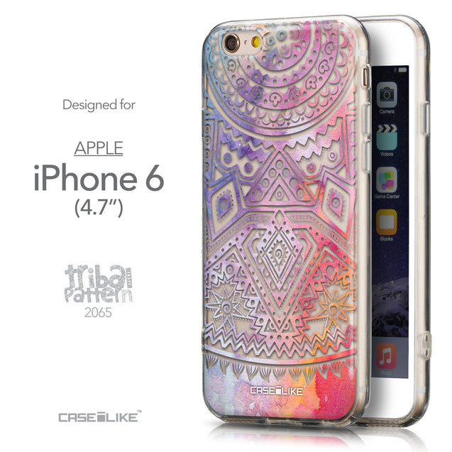 Front & Side View - CASEiLIKE Apple iPhone 6 back cover Indian Line Art 2065