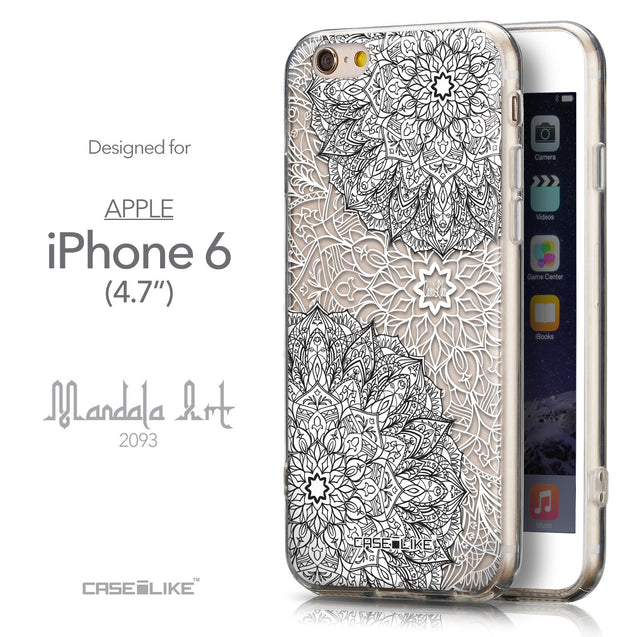 Front & Side View - CASEiLIKE Apple iPhone 6 back cover Mandala Art 2093