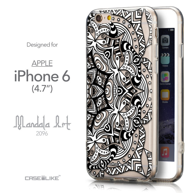 Front & Side View - CASEiLIKE Apple iPhone 6 back cover Mandala Art 2096