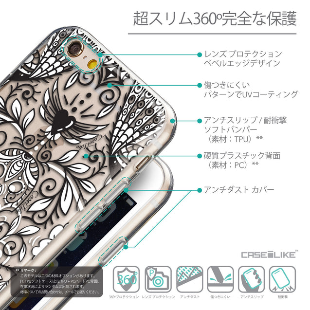 Details in Japanese - CASEiLIKE Apple iPhone 6 back cover Roses Ornamental Skulls Peacocks 2227