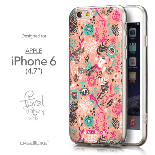Front & Side View - CASEiLIKE Apple iPhone 6 back cover Spring Forest Pink 2242
