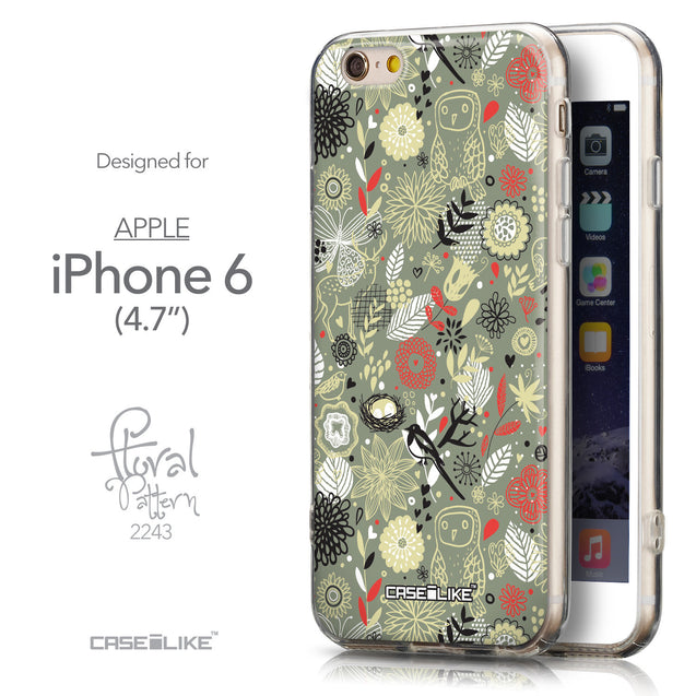 Front & Side View - CASEiLIKE Apple iPhone 6 back cover Spring Forest Gray 2243