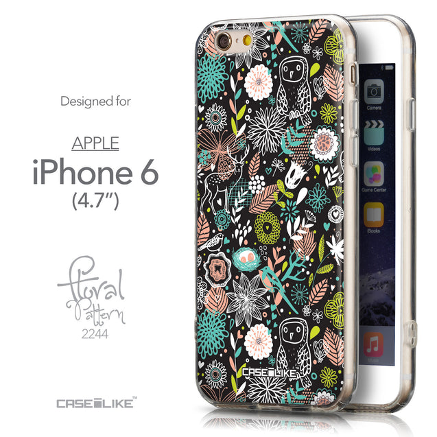 Front & Side View - CASEiLIKE Apple iPhone 6 back cover Spring Forest Black 2244