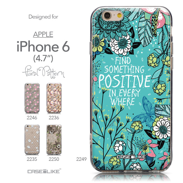 Collection - CASEiLIKE Apple iPhone 6 back cover Blooming Flowers Turquoise 2249