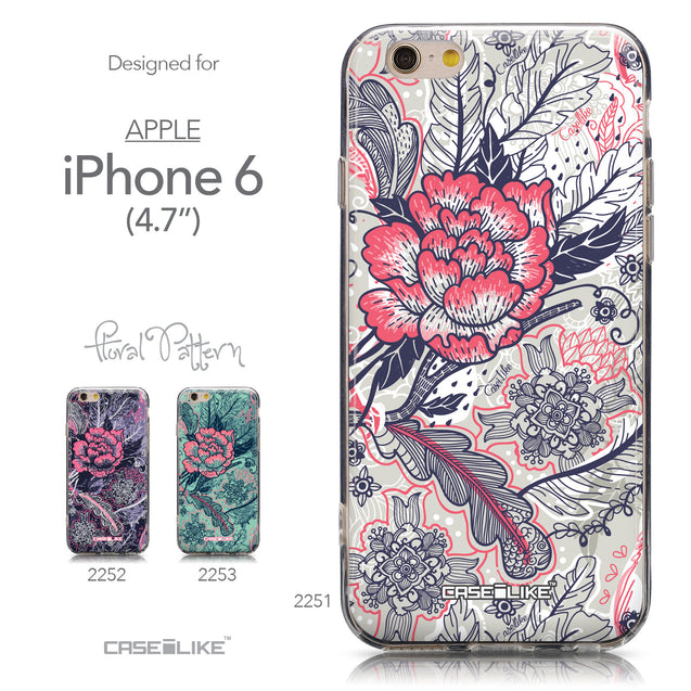 Collection - CASEiLIKE Apple iPhone 6 back cover Vintage Roses and Feathers Beige 2251