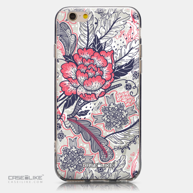 CASEiLIKE Apple iPhone 6 back cover Vintage Roses and Feathers Beige 2251