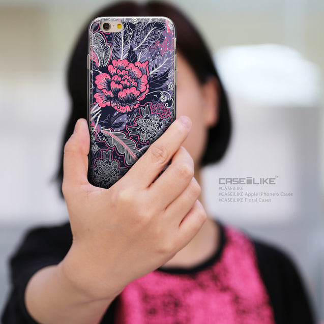 Share - CASEiLIKE Apple iPhone 6 back cover Vintage Roses and Feathers Blue 2252