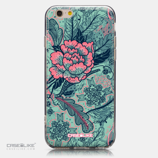 CASEiLIKE Apple iPhone 6 back cover Vintage Roses and Feathers Turquoise 2253