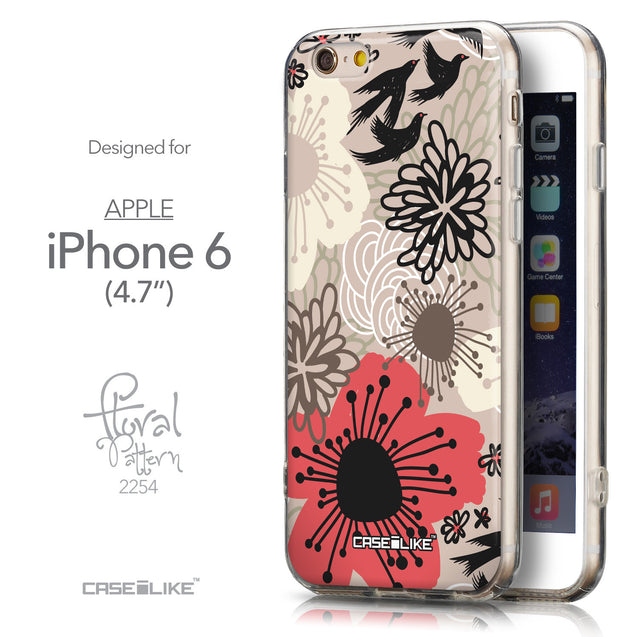 Front & Side View - CASEiLIKE Apple iPhone 6 back cover Japanese Floral 2254