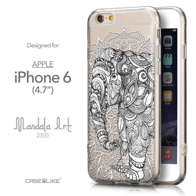 Front & Side View - CASEiLIKE Apple iPhone 6 back cover Mandala Art 2300