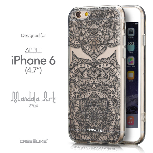 Front & Side View - CASEiLIKE Apple iPhone 6 back cover Mandala Art 2304