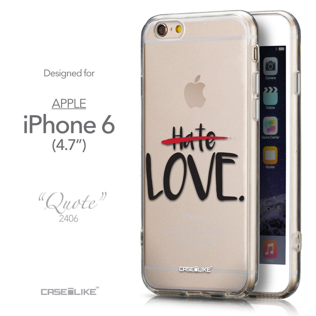Front & Side View - CASEiLIKE Apple iPhone 6 back cover Quote 2406
