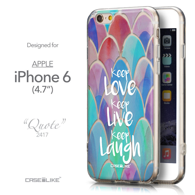 Front & Side View - CASEiLIKE Apple iPhone 6 back cover Quote 2417
