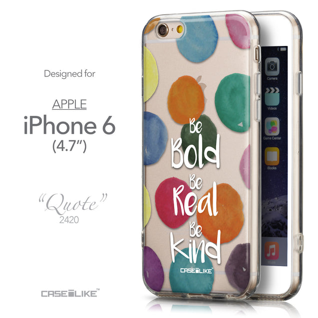 Front & Side View - CASEiLIKE Apple iPhone 6 back cover Quote 2420