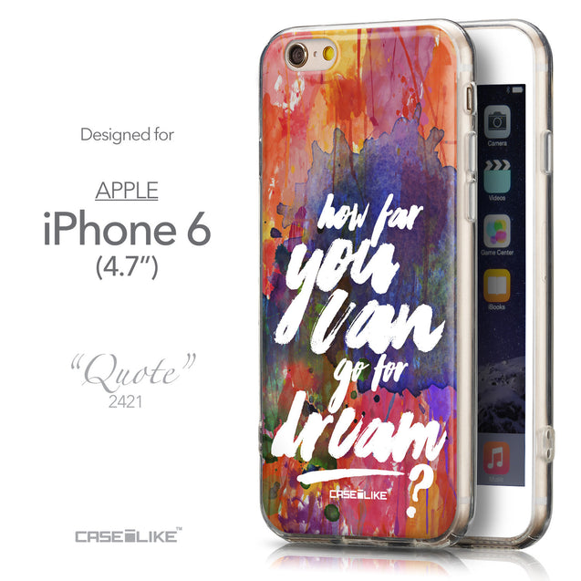 Front & Side View - CASEiLIKE Apple iPhone 6 back cover Quote 2421