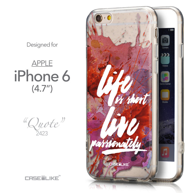 Front & Side View - CASEiLIKE Apple iPhone 6 back cover Quote 2423