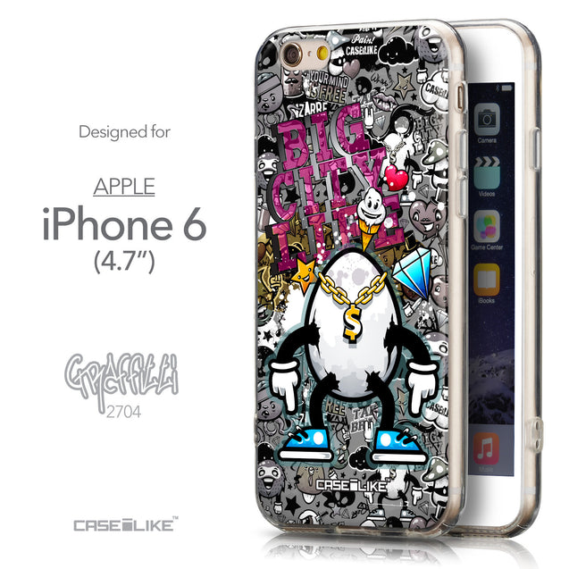 Front & Side View - CASEiLIKE Apple iPhone 6 back cover Graffiti 2704